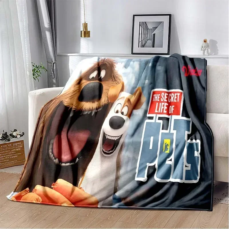 2026 3D Cartoon Anime T-The Secret Life Of Pets Flannel Blanket Sofa Bed Living Room Bedroom Adult Children Gift Blanket Car Bla