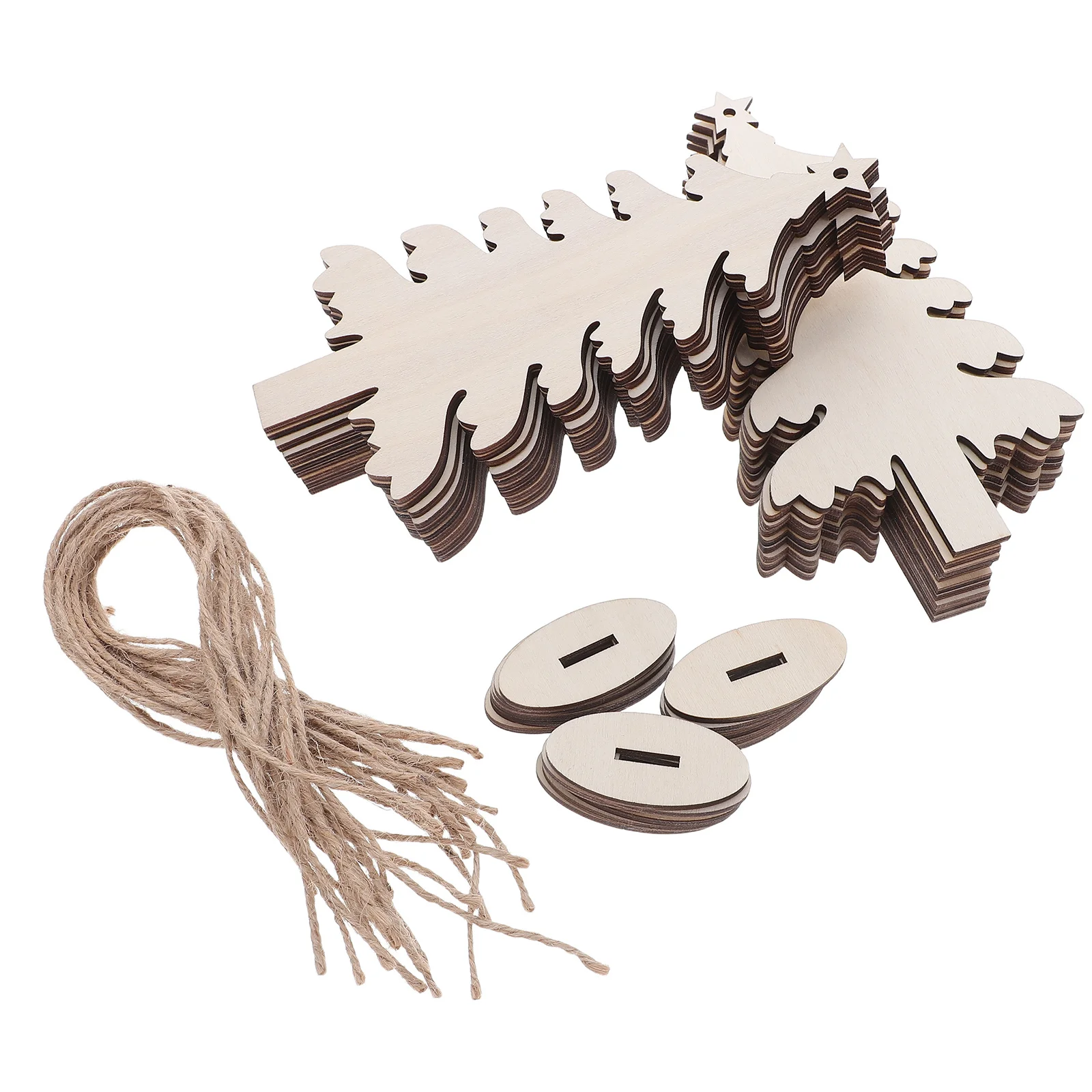

20 шт., деревянные украшения для рождественской елки, незавершенные пустые вырезы для рисования, поделки своими руками, 7,07x3,54 дюйма, подвесная подставка, украшение