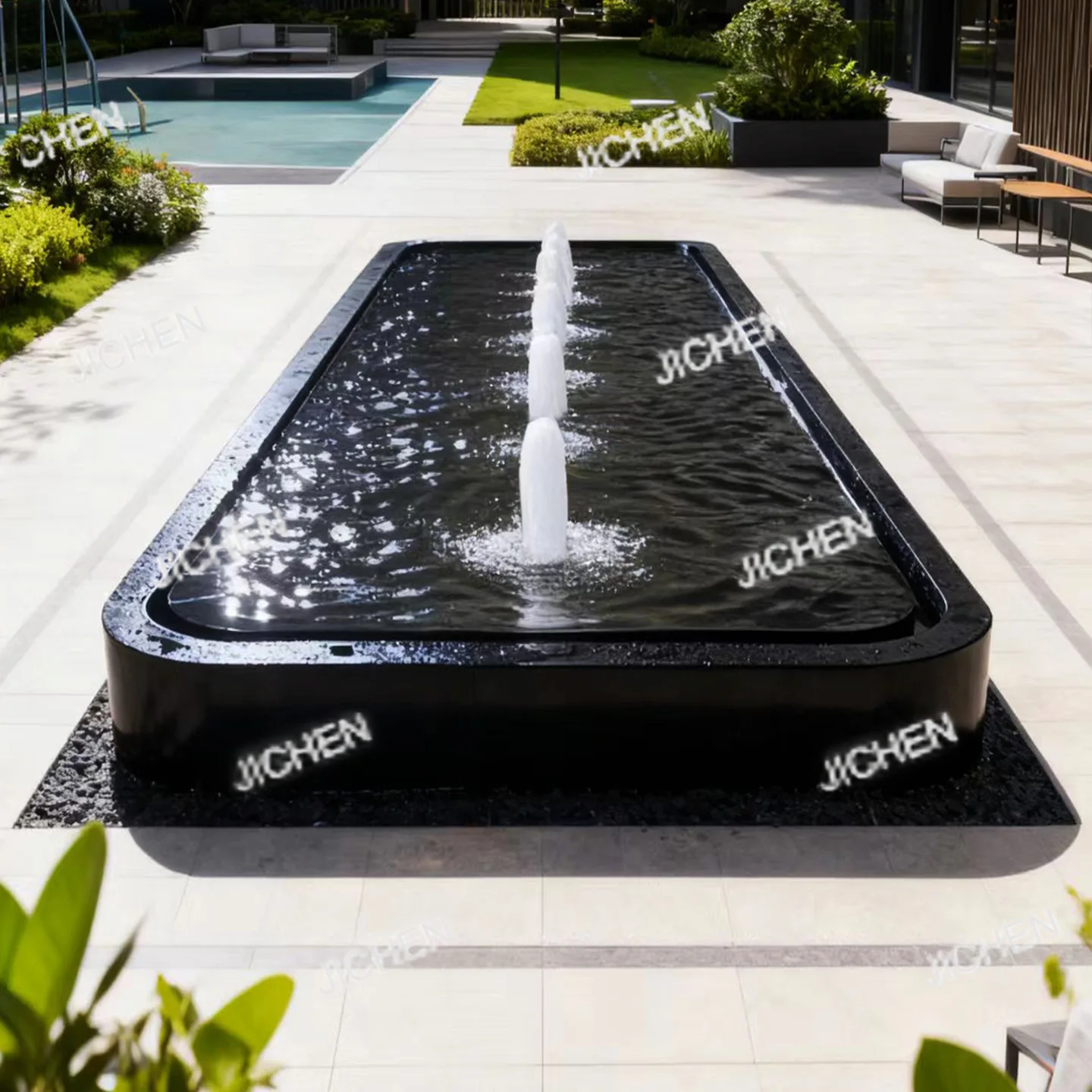 

Stainless Steel Fountain Waterscape Pool Hotel Sales Department Gushing Spring Water Ornament Outdoor Garden Metal Water Pool