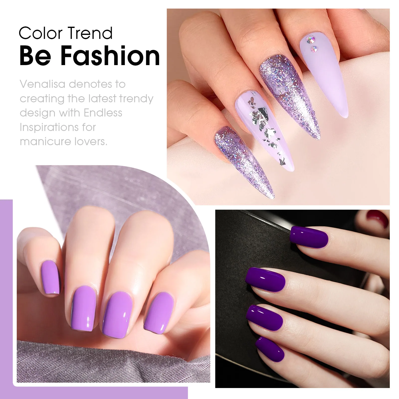Venalisa Gel-Nagellack-Set, VIP-Kollektion, HEMA-FREI, Nagelgel, rosa Farbe, semi-permanenter Lack, Marken-Geschenkset, 6 Stück x 7,5 ml – Detail 18