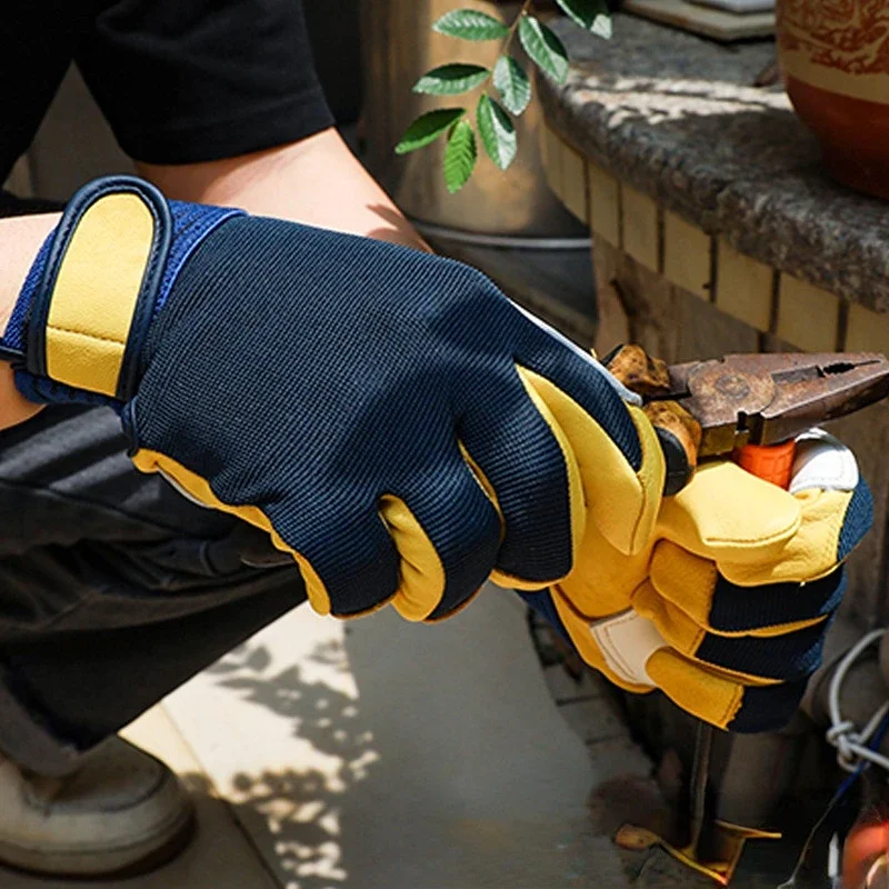 Werk Handschoenen Schapenvacht Driver Veiligheid Bescherming Slijtage Veiligheid Werknemers Lassen Handschoenen Reparatie Beschermende Handschoenen 1 Paar