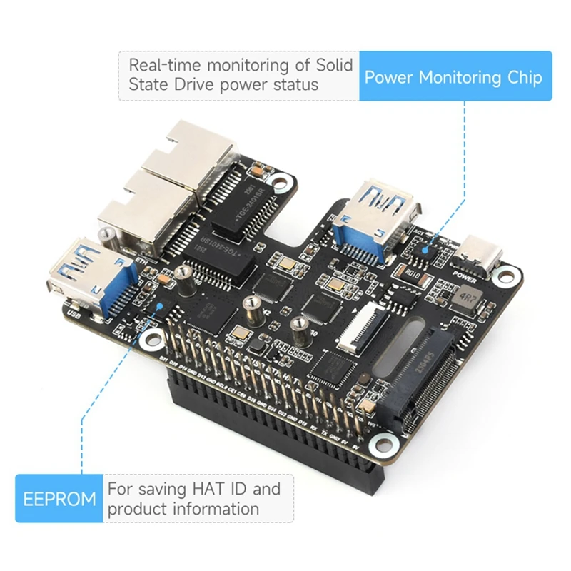 PCIe to USB 3.2 Gen1 / 2.5G ETH / M.2 NVMe Adapter for 5 Supports NVMe Protocol M.2 Solid State Drive-VVNB