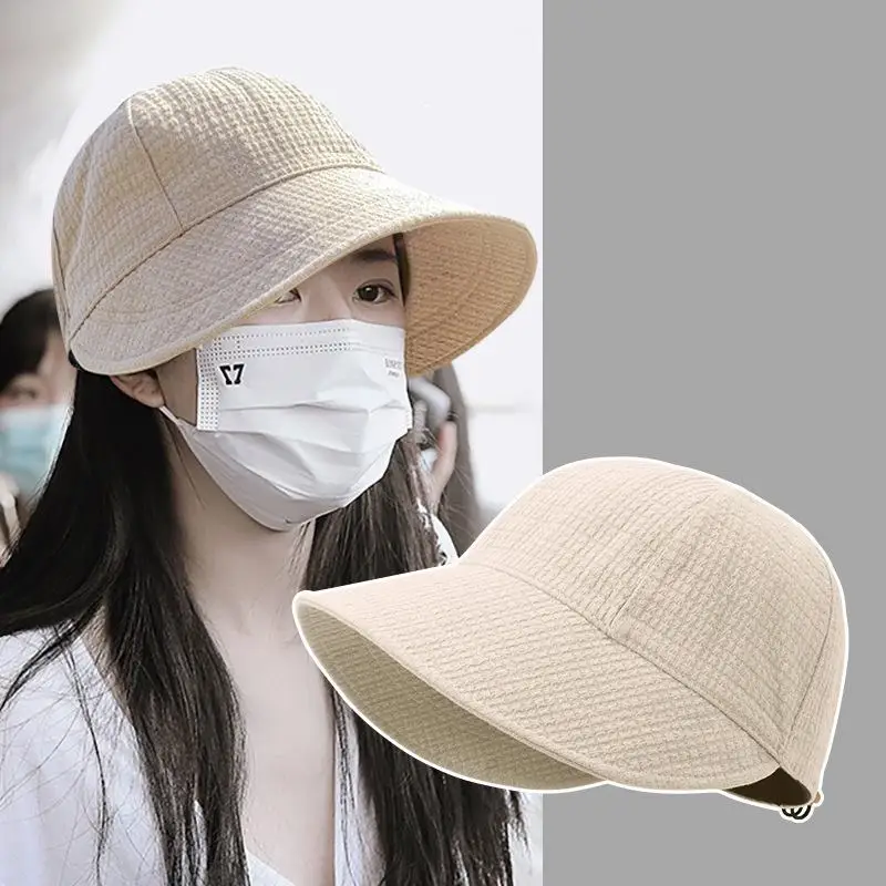 Foldable Wide Brim Bucket Hat Women Ponytail Opening UV Protection Adjustable Summer Beach Travel Breathable Quick Dry Outdoor
