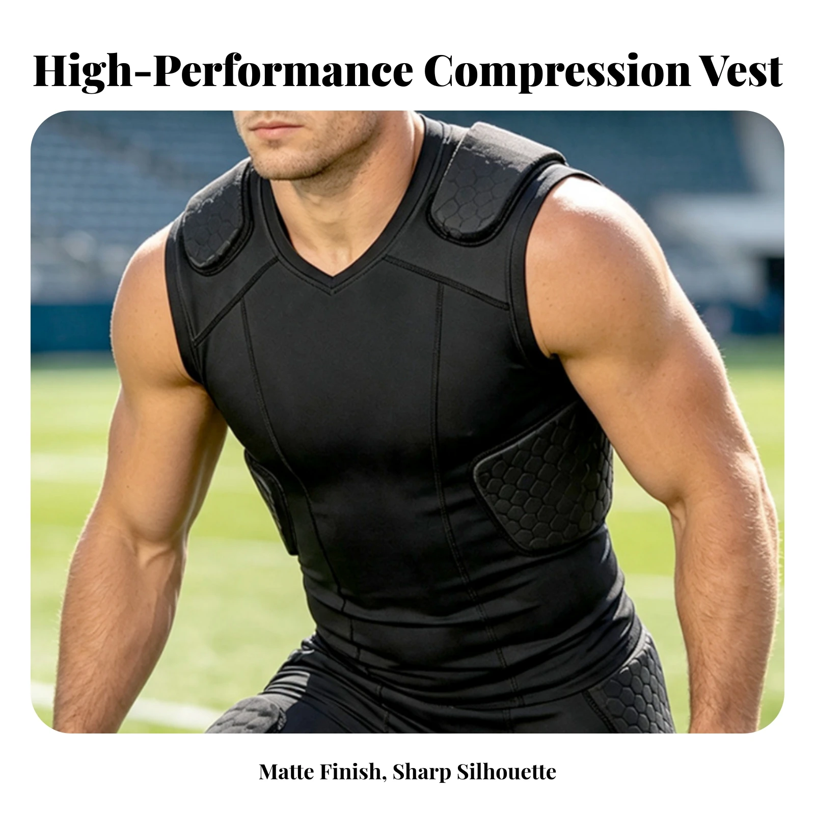 Compression Vest with EVA Padding Safety Padded Compression Shirt Padded Training Shirt Impact-Absorbing Apparel Quick-Dry