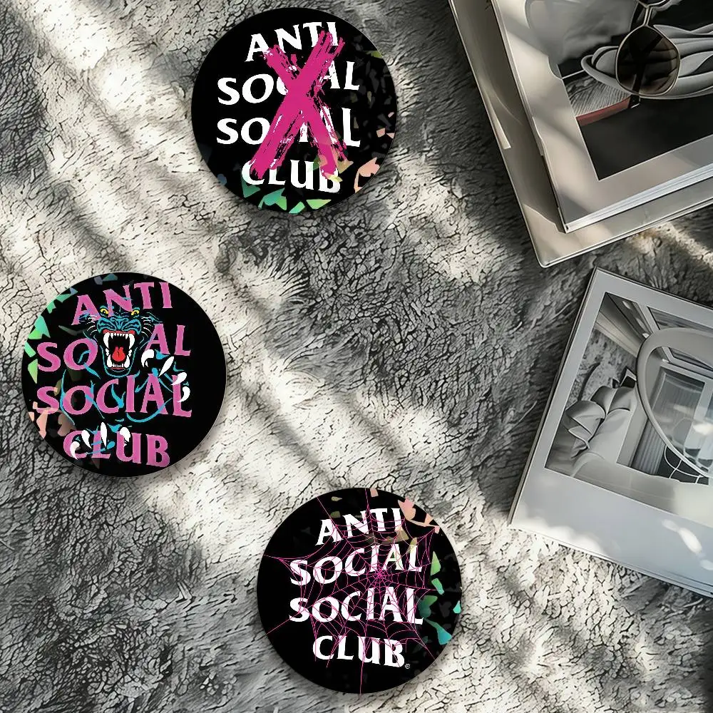 HOT FASHION A-Anti S-Social S-Social Club cool Laser Badge Pins Handmade Brooches for Backpack Gifts Bag Decor Fans Collect