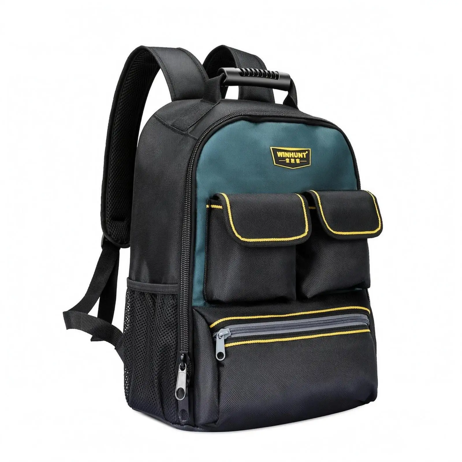 Structured 1680D Canvas Tool Backpack Hardwearing Organizer Bag for Jobsite and on the Go Tasks