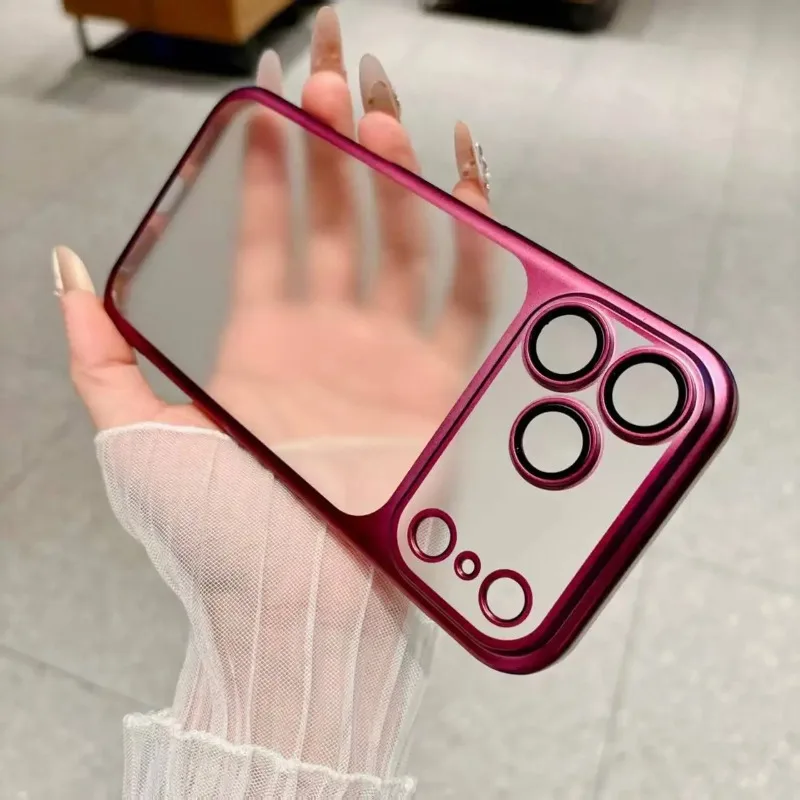 Luxuriöse Nano-Matt-Transluzente Hülle für iPhone 18 17 16 Plus 15 14 13 Pro Max mit Linsenschutz und Matter Rückseite, Hartschale