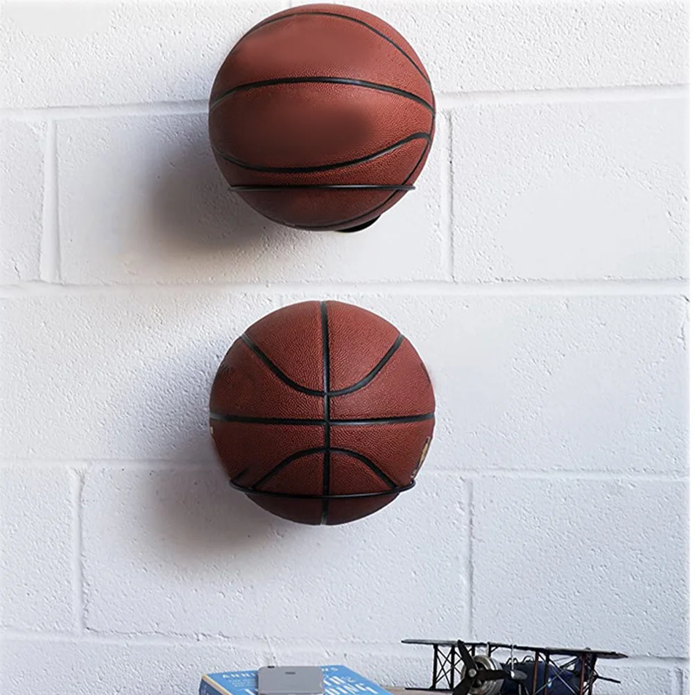 Basketball Storage Mount Holder for Home Office Black Metal Fitness Room Decor Basketball Racks Sports Balls Display