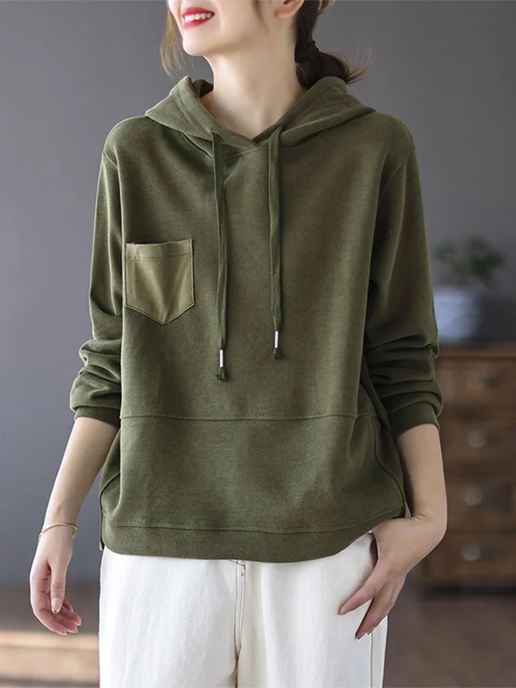 Moletom feminino solto com capuz longo sve oversize camiseta sle outerwear efeito de emagrecimento confortável casual streetwear