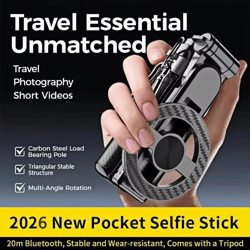 For 4 in 1 Magnetic Selfie Stick Mini Tripod Stand 360 Rotation Wireless Bluetooth Remote Control Phone Holder for