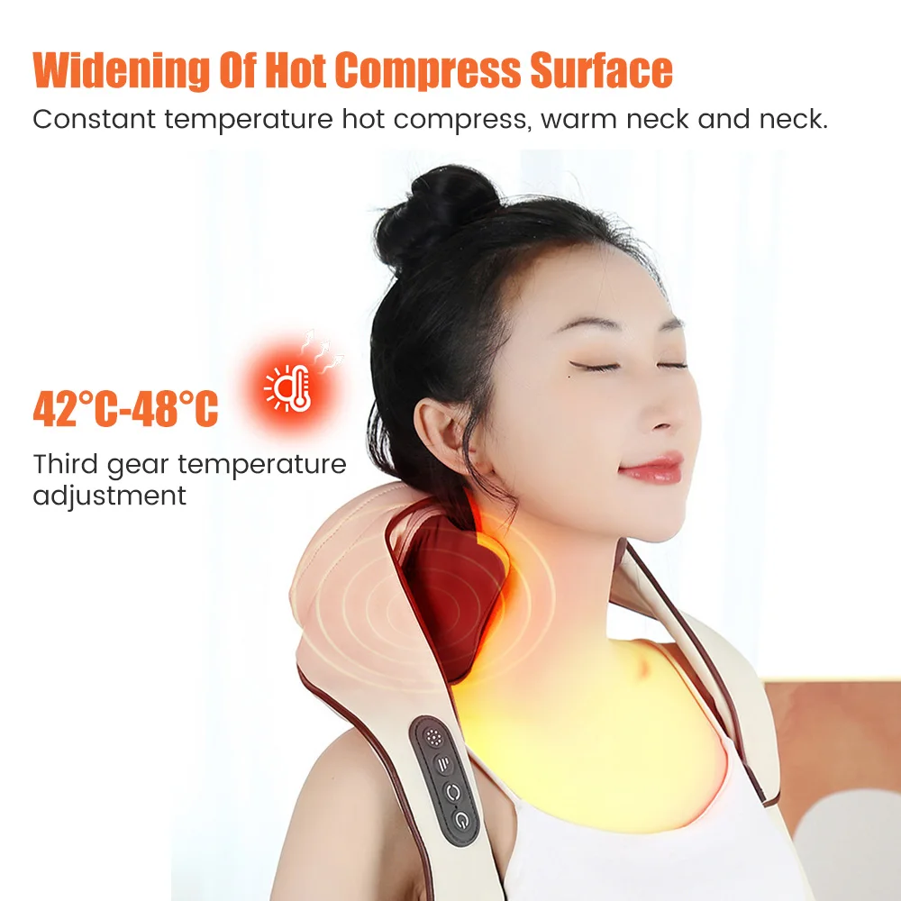 Rechargeable Neck Back Massager Electric Neck And Shoulder Kneading Massage Pillow Trapezius Neck Cervical Back Massage Shawl