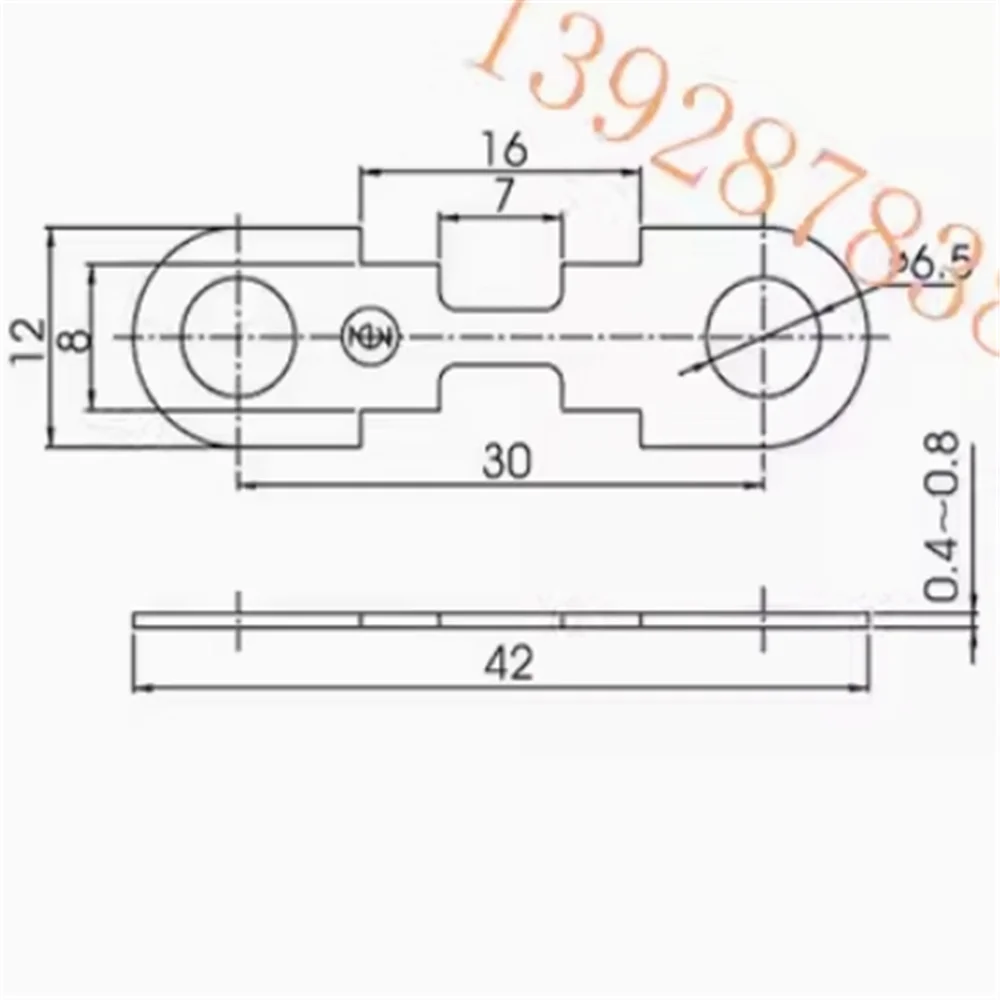 10pcs 20A 30A 40A 50A 60A 80A 100A 110A 150A 175A Flat type fuse fuse aluminum 8-shaped ANF20A30A40A50A60A80A100A150A175A