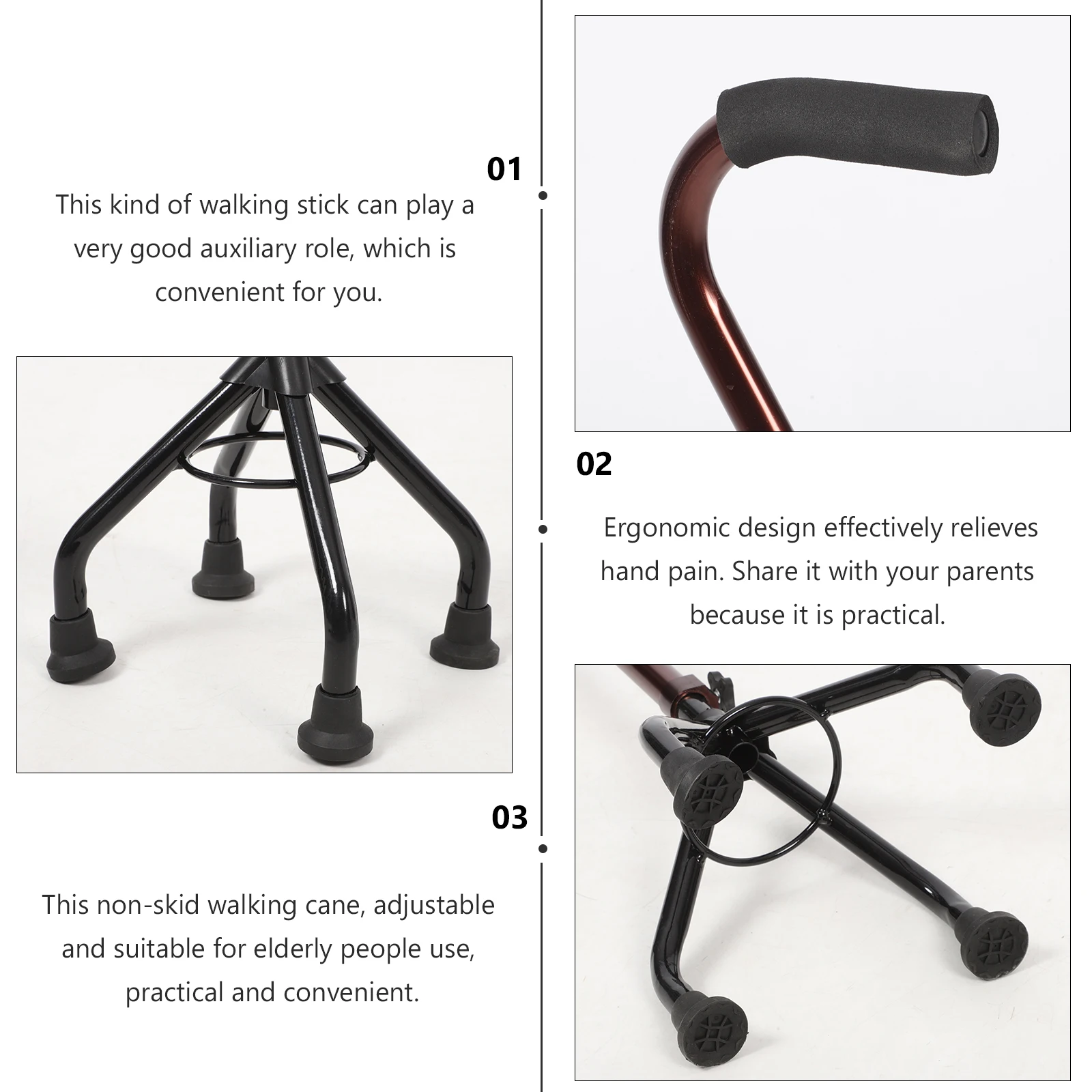 

Aluminum Alloy Walking Cane Adjustable Hiking Stick Trekking Pole For Elderly Mountain Climbing Outdoor Travel Nonslip Senior