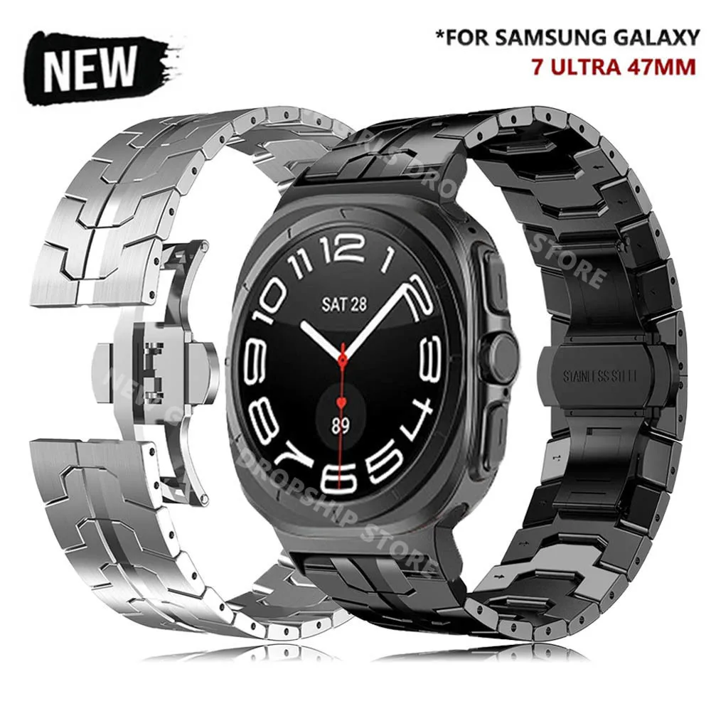 New Stainless Steel Band For Samsung Galaxy Watch 7 Ultra 47mm No Gaps Strap for galaxy 7 ULTRA 47MM Luxury Business Bracelet