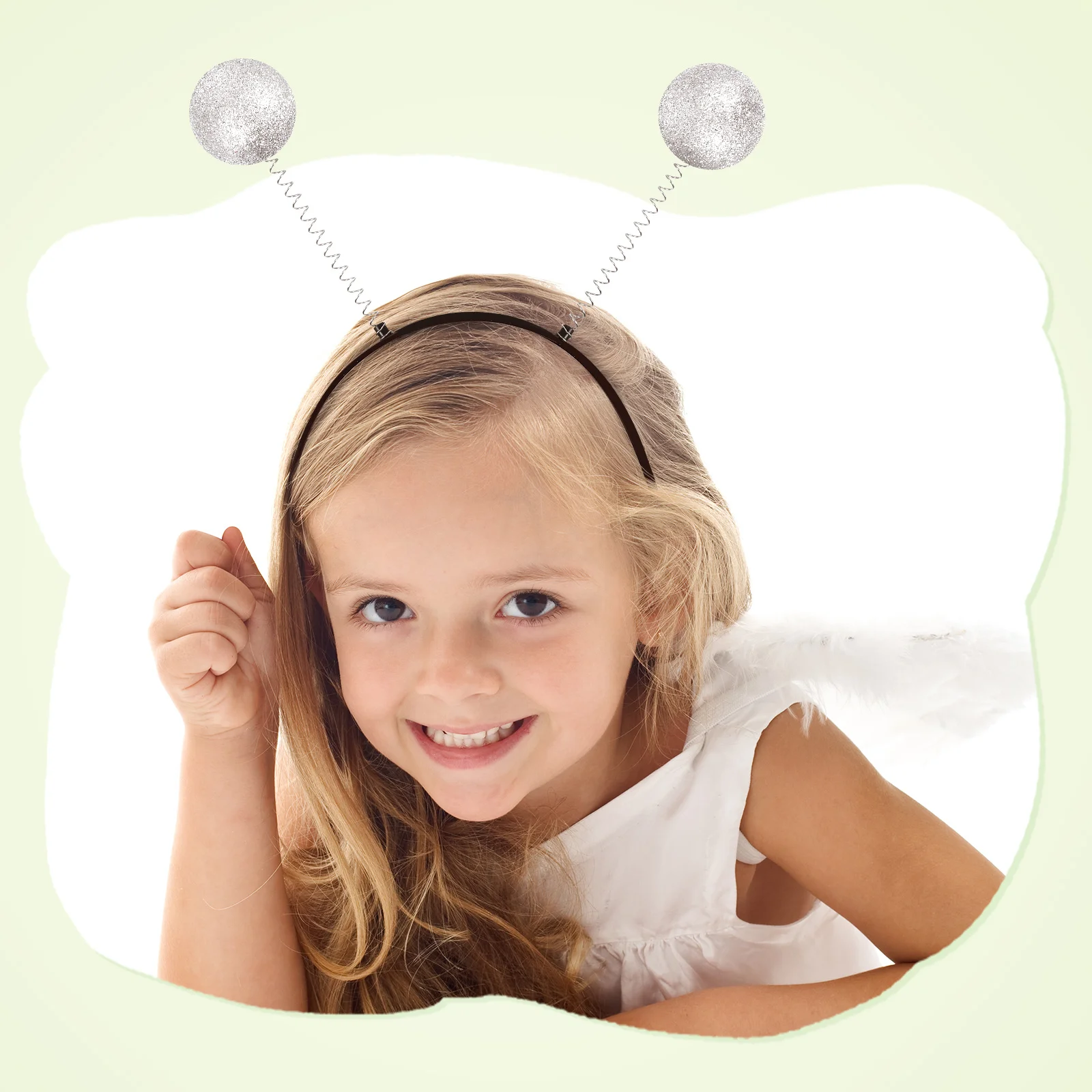 

2 pcs Foam Ball Headbands Shining Silver Balls Costume Accessory For Carnival Halloween Party Cosplay Masquerade Antenna