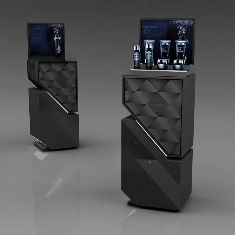 Beauty Products Makeup Display Stand Brand Showcase Back Cabinet Cosmetics Display Stand Exhibition Display Stand