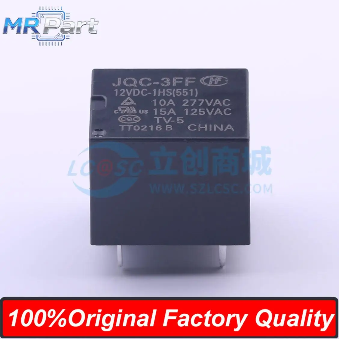 5 Pieces JQC-3FF 12VDC-1HS (551) Ultra Small High Power 12V Relay 10A 277VAC Single Pole Single Throw Normally Open 4 Pins