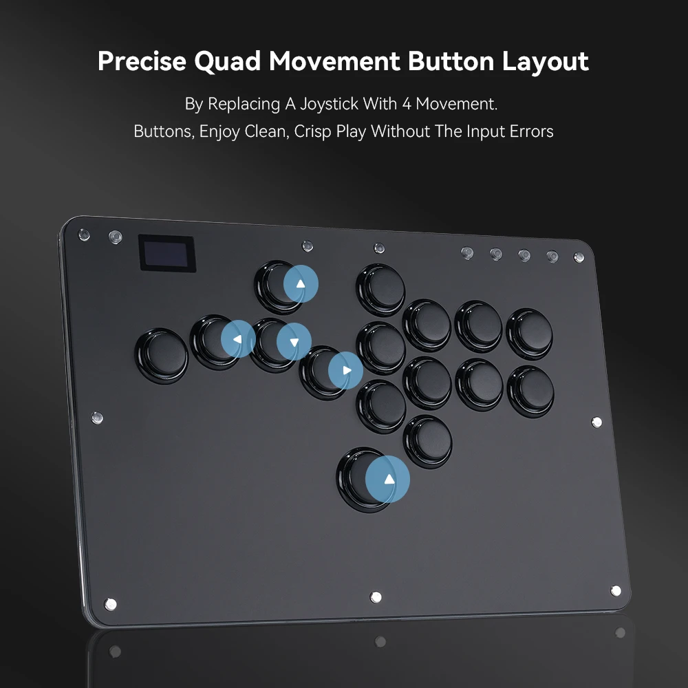 Haute42 R16 Black Rim Leverless Arcade Controller Hitbox FightStick Stickless Arcade Stick For PC/PS4/PS5 Leverless Hitbox