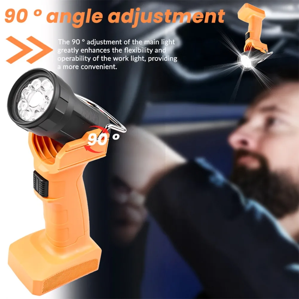 New 90°Rotatable Hanging Work Light Portable Emergency Inspection Torch for Maintenance Vehicle Maintenance Outdoor Lighting