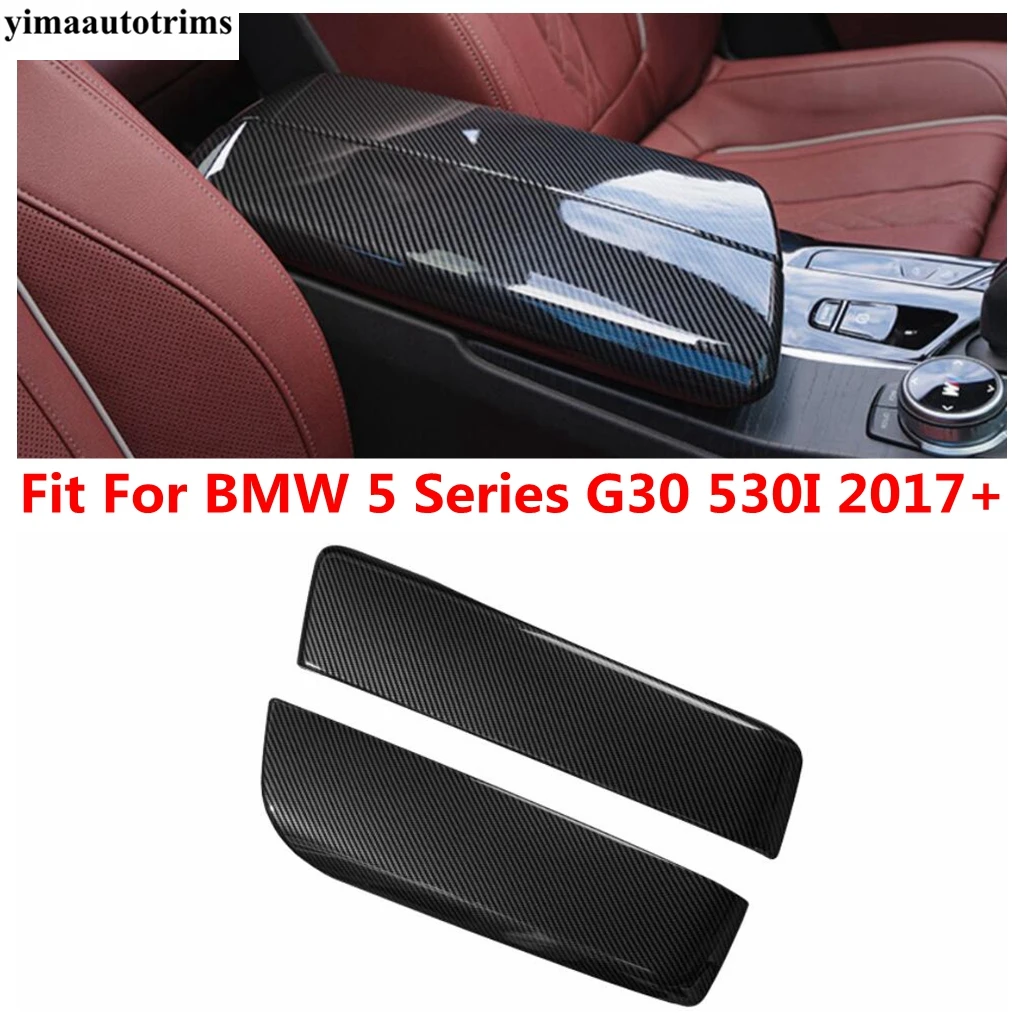 

Central Control Armrest Storage Box Panel Cover Trim For BMW 5 Series G30 530I 2017-2023 ABS Carbon Fiber Interior Accessories