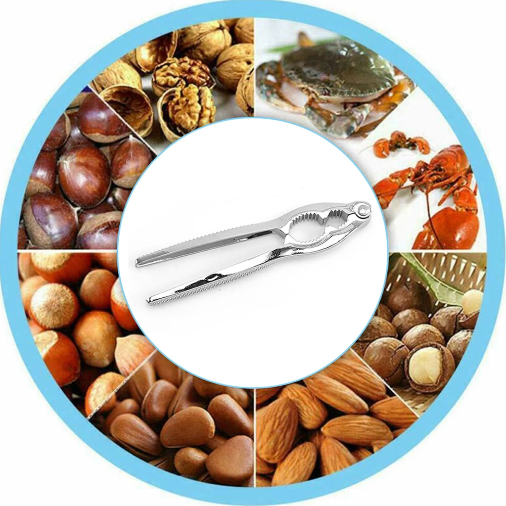 Shell Remover Nut Cracker Silver Walnut Opener Hazelnut Tongs Nut Sheller Opener Portable Zinc Alloy Brand New