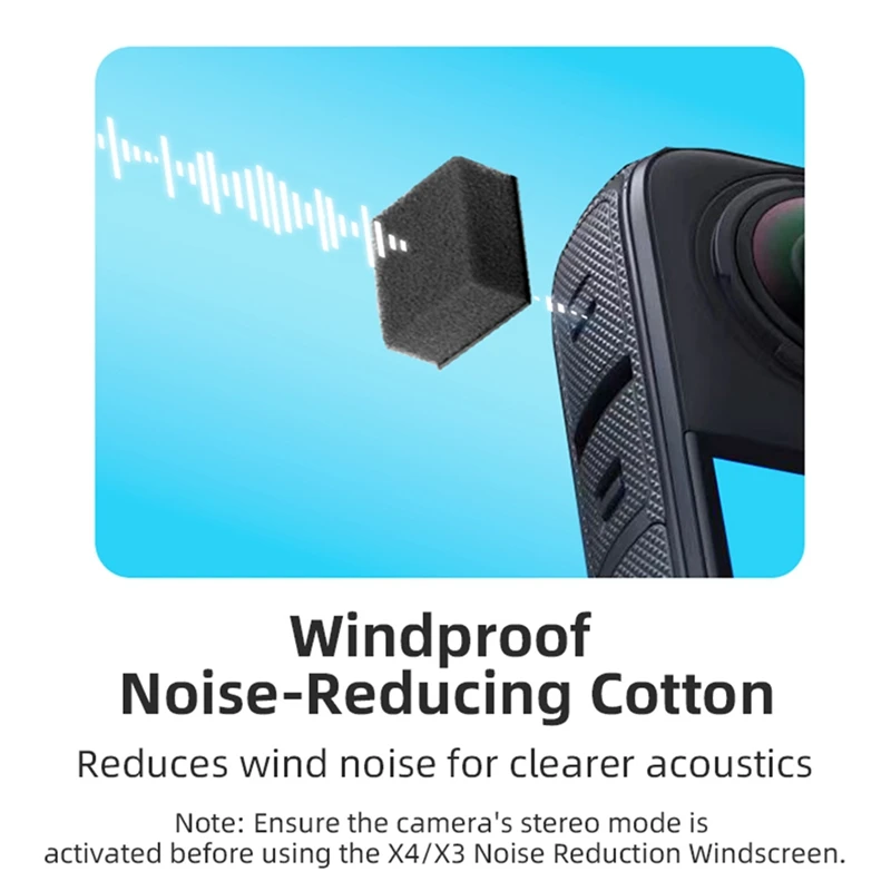 6Pcs Camera Mic Windscreen For Insta360 X4 Camera Noise Reduction Sponge Video Windproof Case