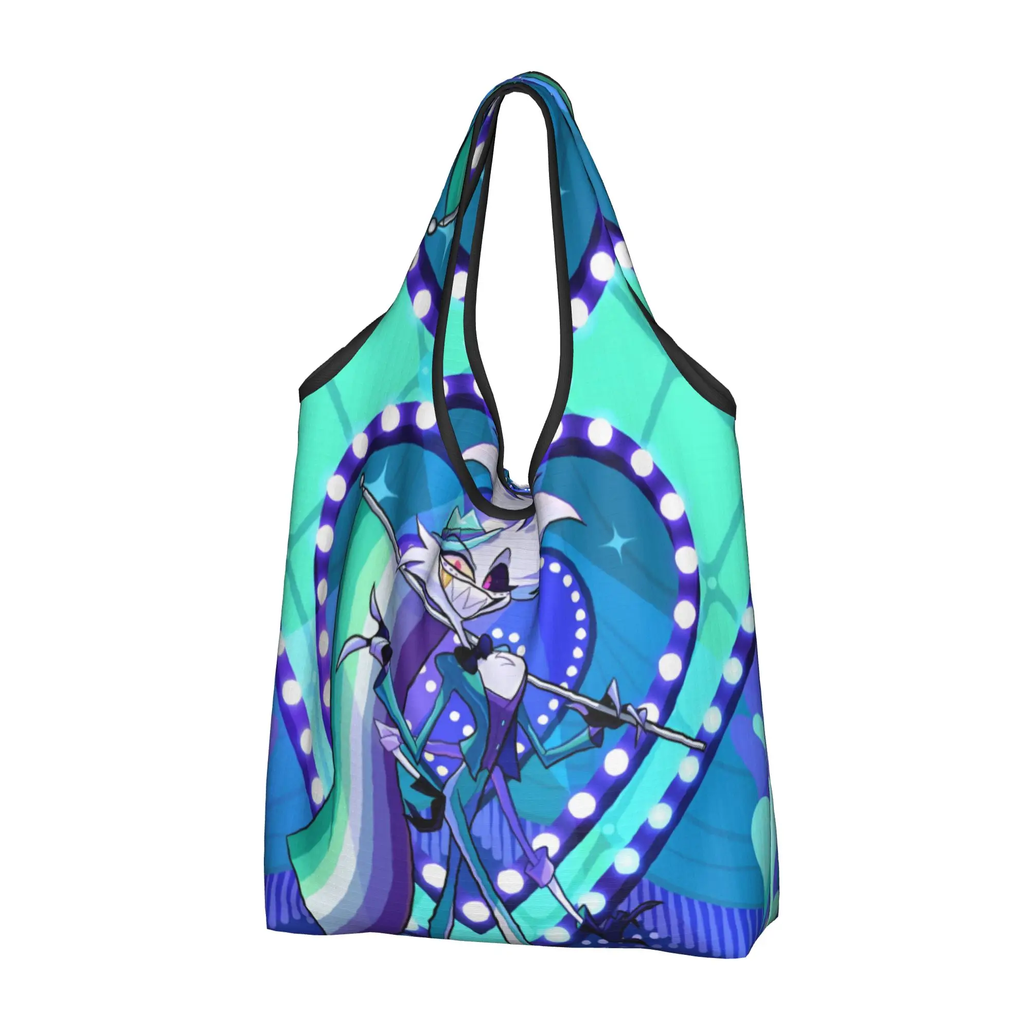 Custom  H-Hazbins Cartoon Manga Shopping Bags Women Portable Large Capacity Groceries Japan Comic Tote Shopper Bags