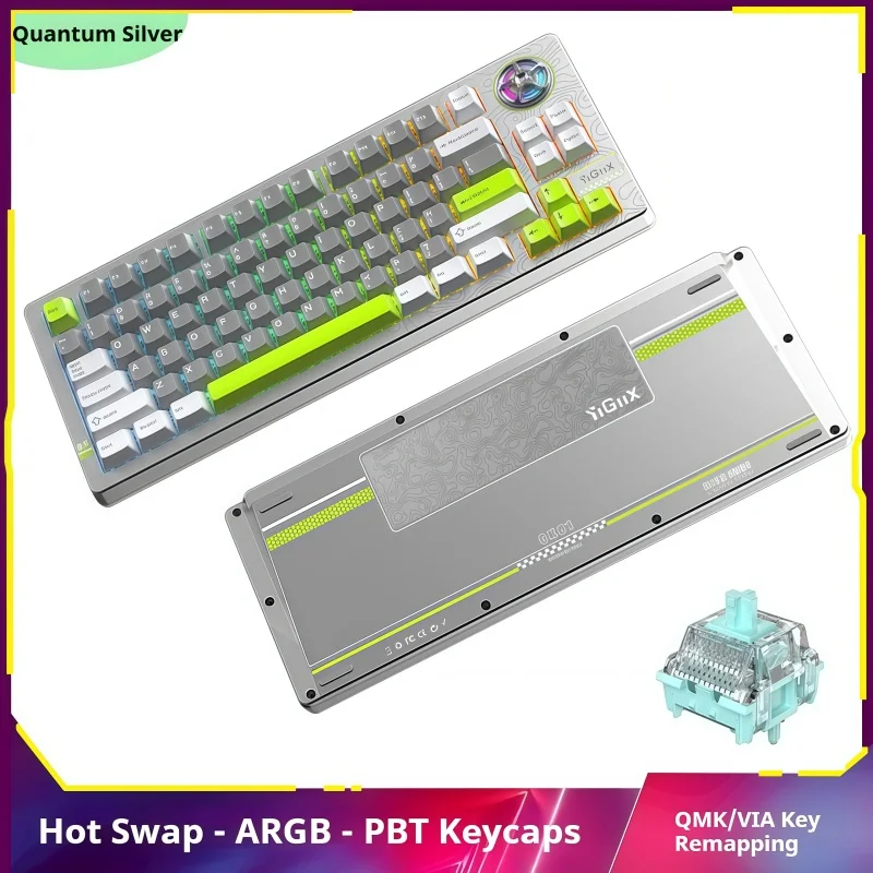 EG GK81 لوحة المفاتيح الميكانيكية اللاسلكية ثلاثة وضع اتصال 75 سلسلة 82 مفاتيح مخصصة بطارية 8000 مللي أمبير مفتاح كامل قابل للتبديل السريع #6