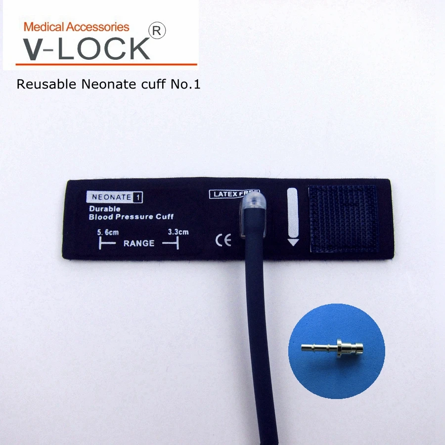 Reusable navy col neonate nibp cuff no.1 with connector LC-47