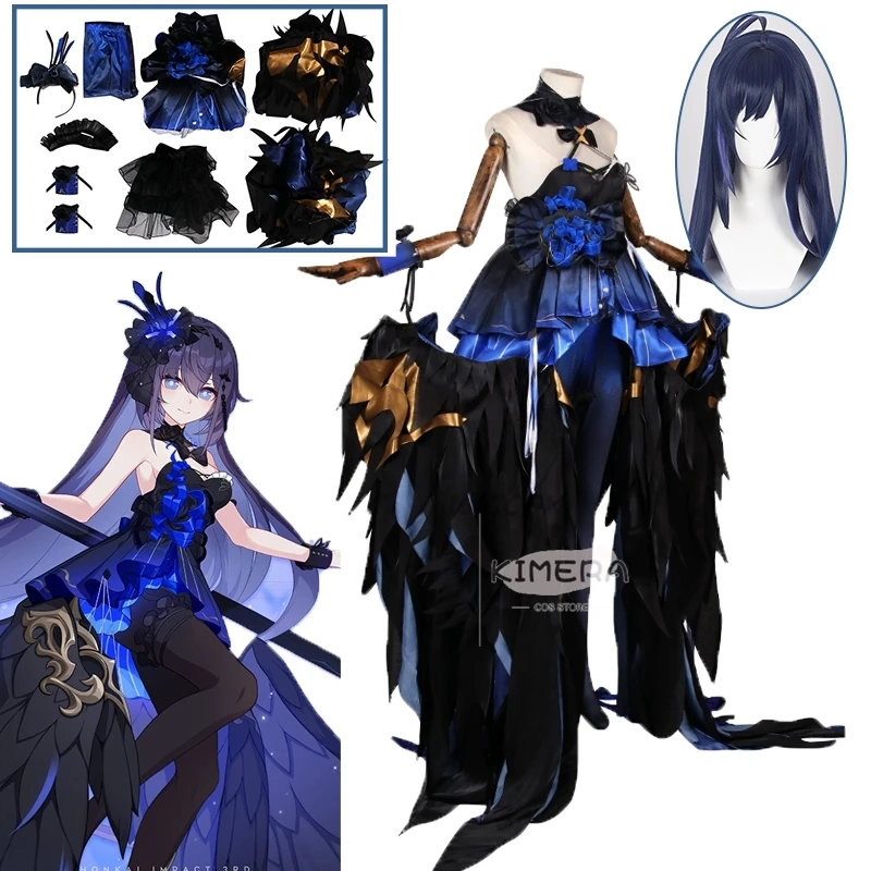 Anime GAME Honkai Impact 3 COS Seele Cosplay Costume Residing in the Eternal Night Seele Dress lolita Halloween Costume Female