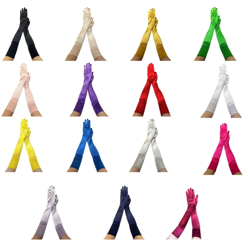 Evening Dress Gloves for Women Lady Full Finger Gloves Proms Gloves