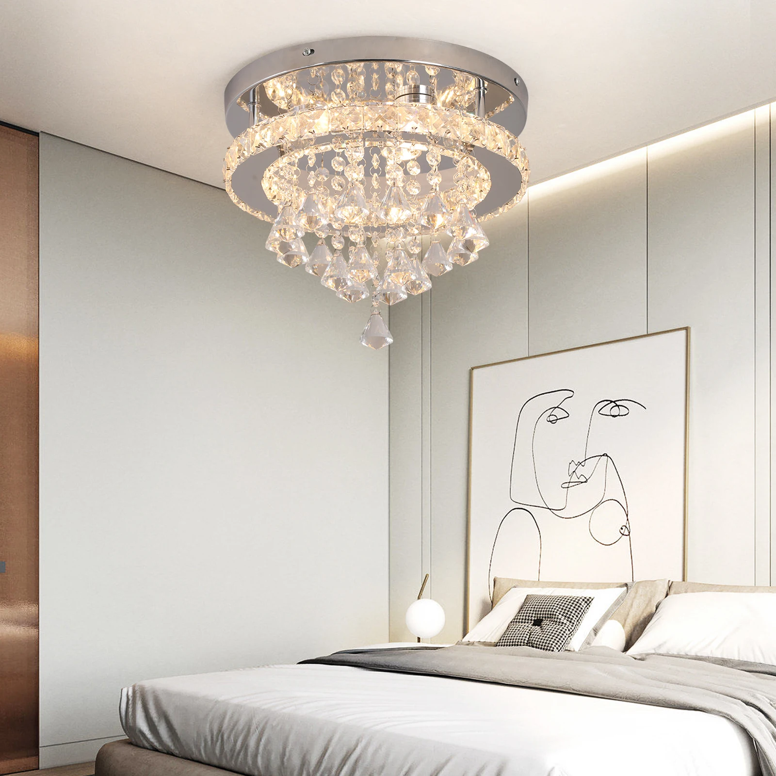 VETRULUS كريستال قلادة Led ضوء سقف معلق مصباح الثريات الحديثة بريق المعيشة غرفة الطعام الممر ديكور المنزل تركيبات #3