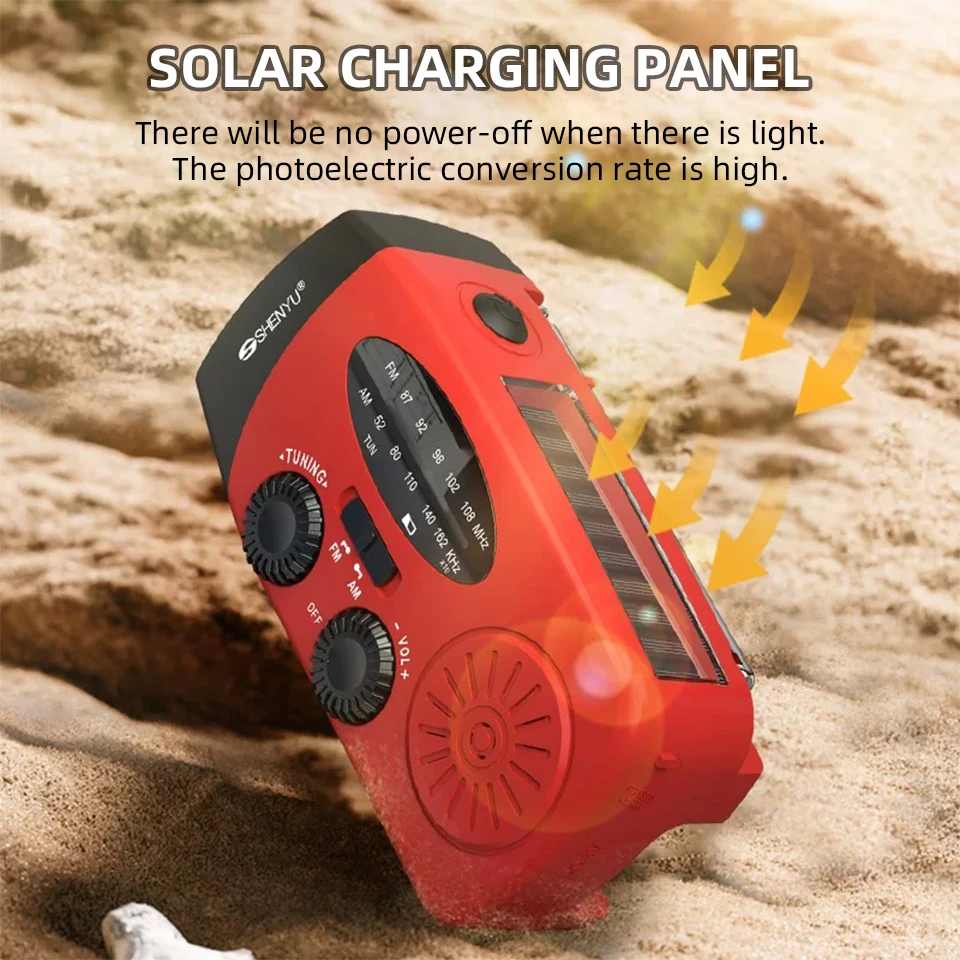Emergency Disaster Prevention Prepare Radio Hand Cranked Generator Portable Strong Light Solar Charging Multi Survival Equipment image 5