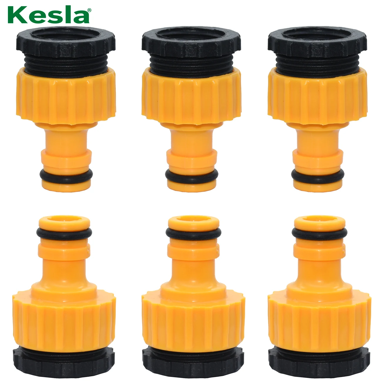 

6PCS 3/4 & 1/2 inch Threaded Faucet Adapter Garden Hose Tap Connector Threaded Tap fitting Watering Drip Irrigation Greenhouse