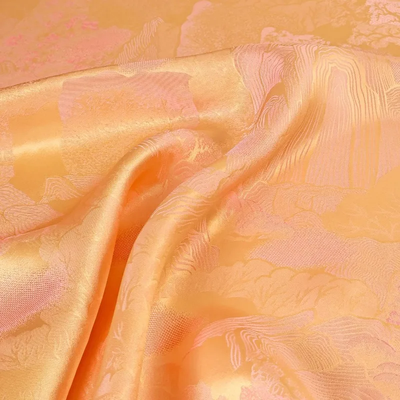tissu-en-satin-de-soie-de-murier-100-jacquard-orange-jaune-motif-ombre-d'eau-de-montagne-pour-hanfu-qipao-jupe-accessoires-de-couture-diy