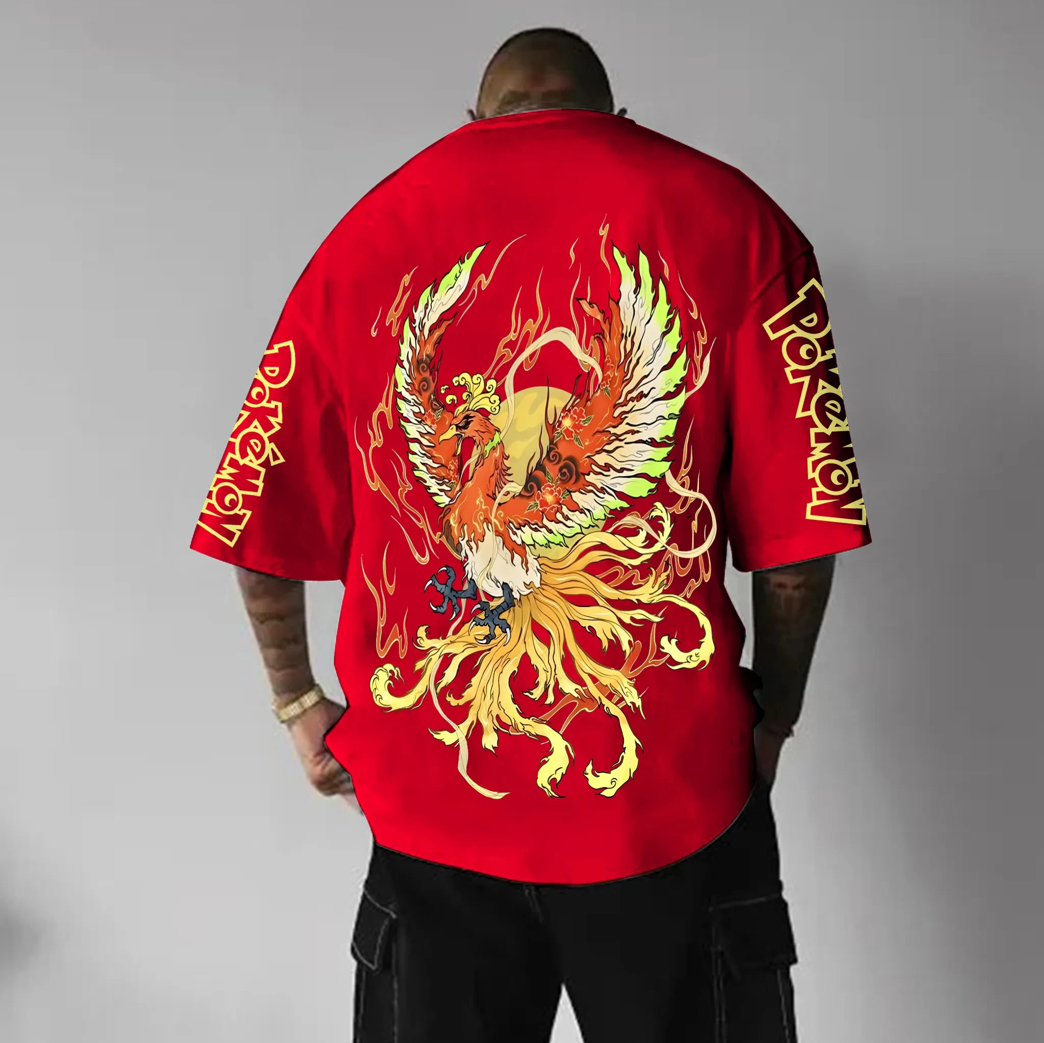Camiseta de manga corta con articulación de Pokémon, ropa para hombres y mujeres, camiseta de manga corta Popular informal de tendencia de verano