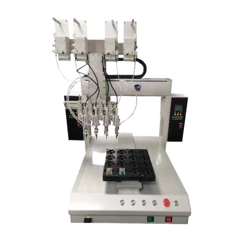 

Multi-head soldering machine, electronic components spot welding touch tin machine LED lamp circuit board platform spot