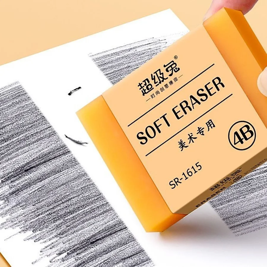 Extra Large No Smudge Soft Soap Rubber Eraser for B 2B 3B 4B Drawing Sketch Pencils for School Office Art