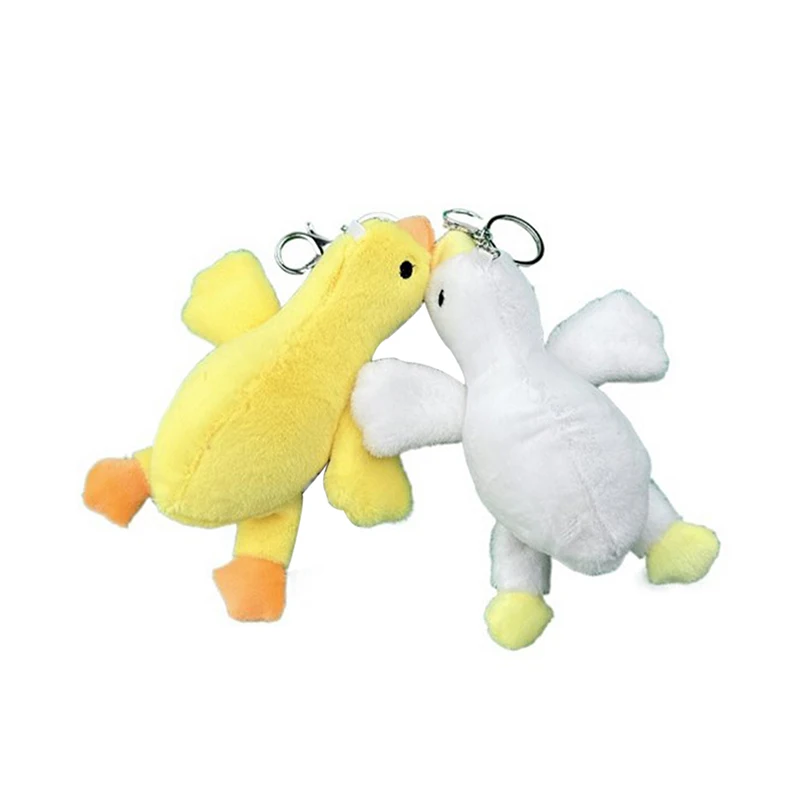 Stuffed Goose Keychain Cute Lie Down Goose Plush Keychain Adorable Stuffed Doll Ornament For Backpack Couple Key Ring Charm