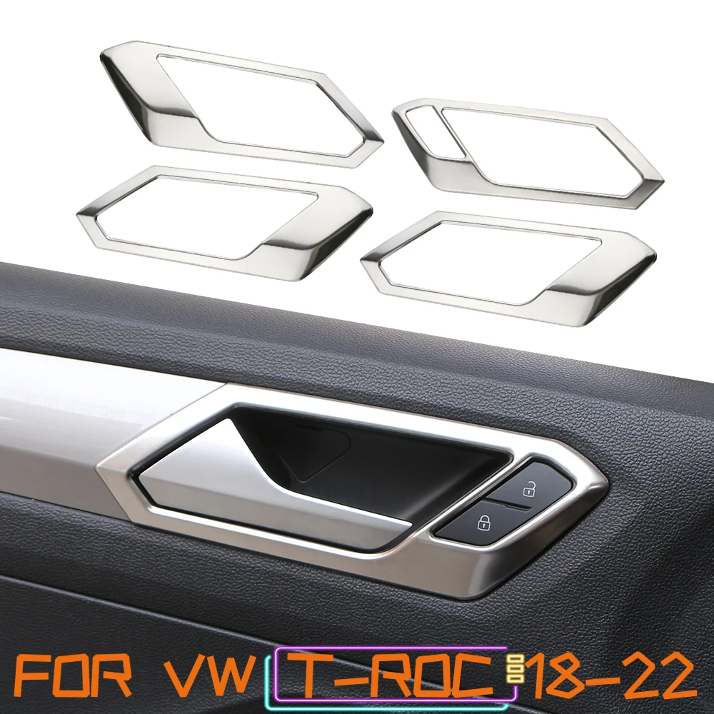

4Pcs Car Door Handle Cover Sticker for VW Volkswagen Troc T-roc 2017 2018 2019 2020 2021 2022 2023 Door Handle Trim Accessories