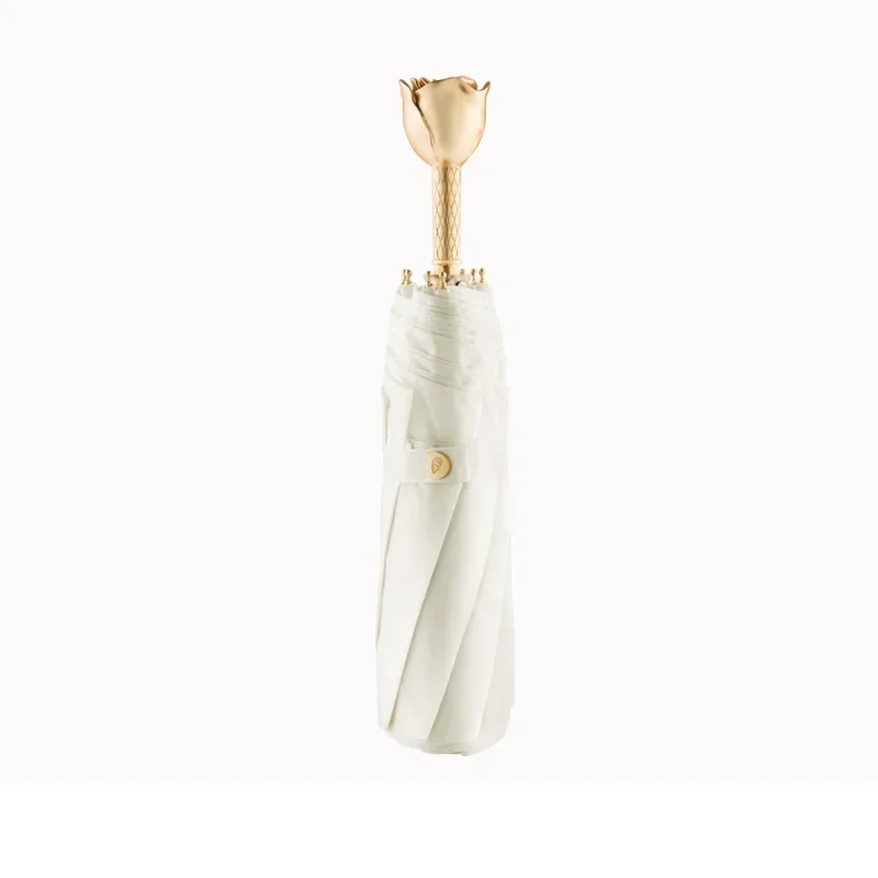 Princess rose handle umbrella sun umbrella sun protection UV protection weather and rain dual-purpose fashion light luxury gif