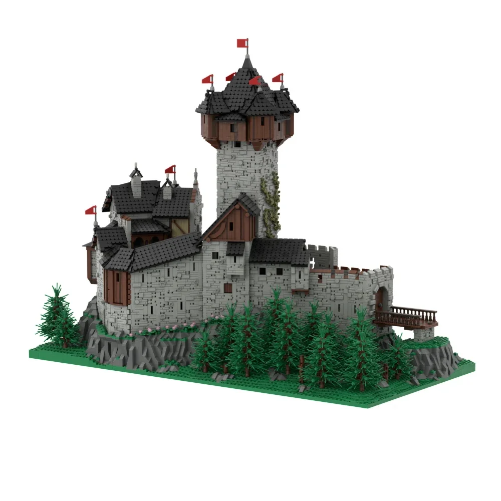 MOC Klassische Multi-Typ Mittelalterliche Burg Baustein Set Modulare Black Falcon der Architektur Modell Spielzeug Erwachsene Sammlung Geschenke