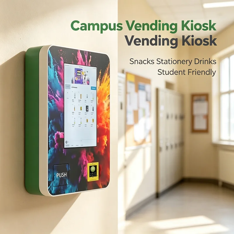 Smart Wall Mounted Snack & Drink Vending Machine for Home Use, 32 Inch Touch Screen Mini Self-Service Vendor