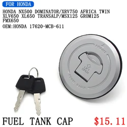 Fuel Gas Cap With Cover Key Tank For Honda NX500 Dominator XRV750 Africa Twin XLV650 XL650 Transalp MSX125 Grom125 FMX650