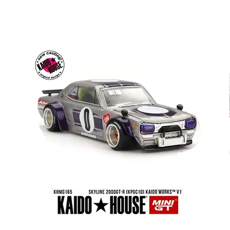 

MINIGT KHMG165 In Stock 1:64 Skyline GTR KPGC10 Openable Hood Diecast Car Model