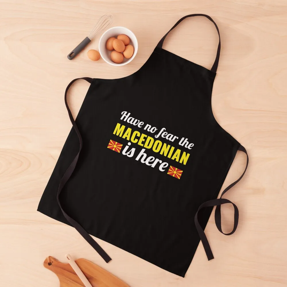 

Have No Fear The Macedonian is Here - Flag of Macedonia Apron women's kitchens men Apron