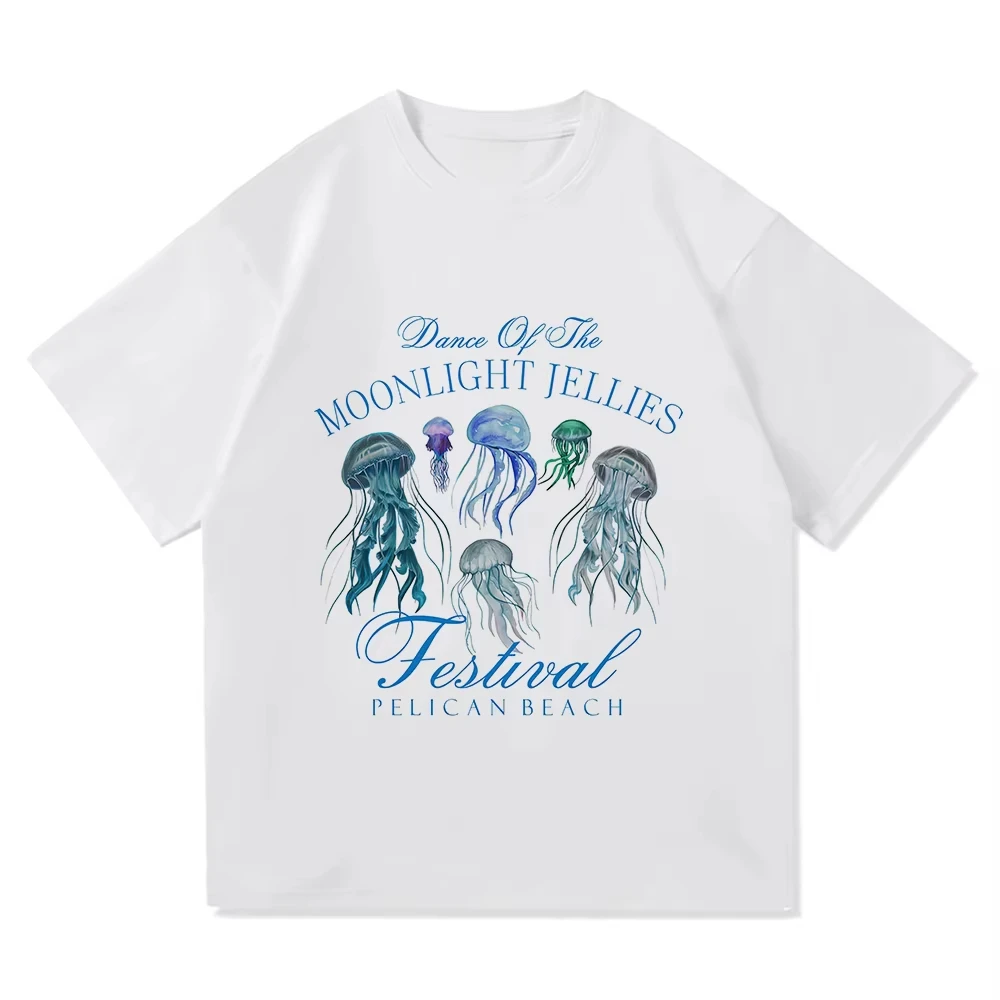 Stardew Valley Moonlight Jellies Festival T Shirt Anime Men Clothing Harajuku Aesthetic Top Unisex High Quality Tee Shirt Women