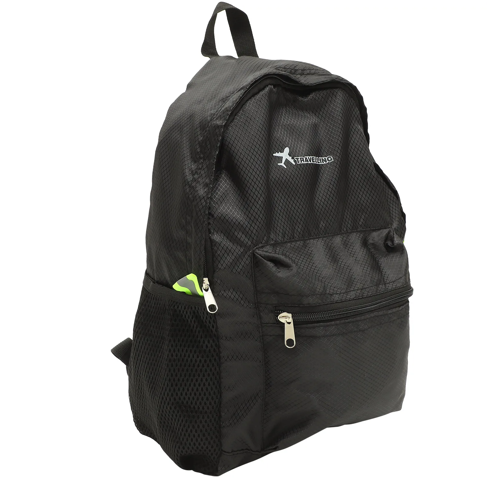

Foldable Backpack Large Capacity Outdoor Pattern Hiking Camping Pouch Mesh Pocket Water Bottle Holder