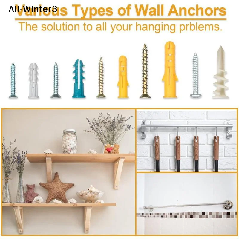 【Y】350pcs Gypsum Board Expansion Screw Set Self-Tapping Anchor Screw Kit With Screw Box For Home Improvement