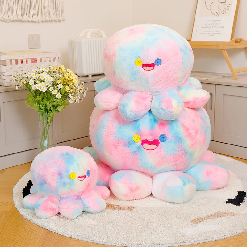 새로운 실물 같은 문어 봉제 인형 시뮬레이션 해양 동물 봉제 장난감 다채로운 문어 인형 및 어린이 선물용 봉제 장난감